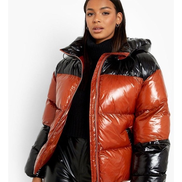 Boohoo Jackets & Blazers - Boohoo High Shine Panelled Oversized Puffer Jacket